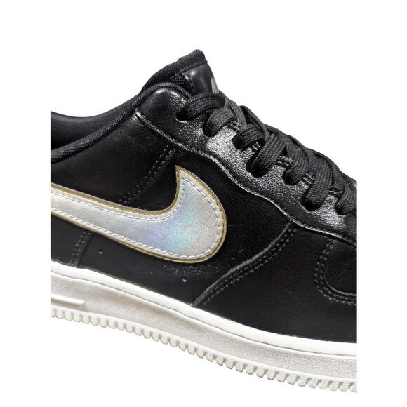 NIKE Air Force 1 Low 'Metallic Swoosh Black' Sneakers Size 9.5 - Picture 12 of 16